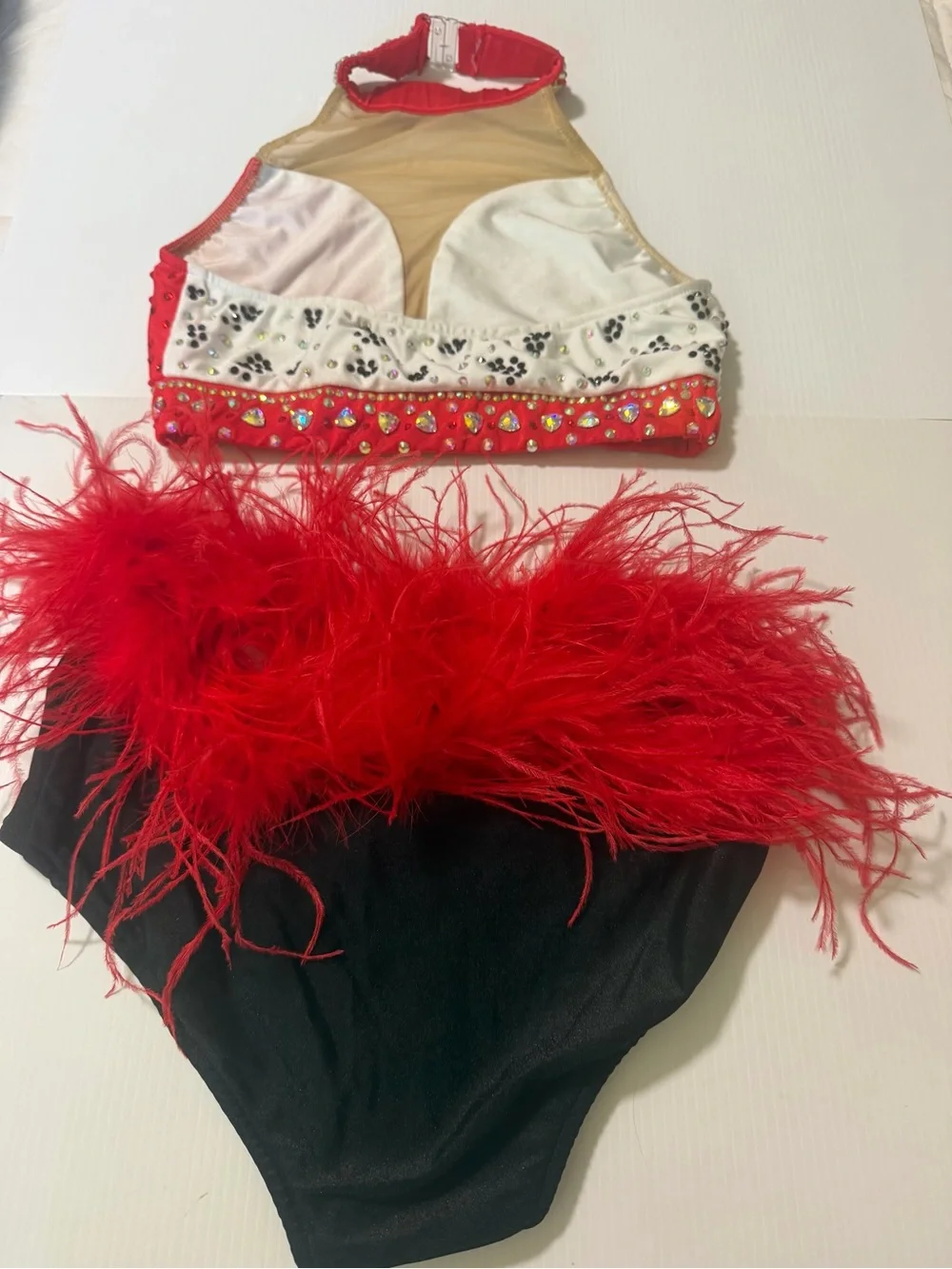 Glamour Solo jazz broadway Dance Costume contemporary Red 2 Piece SA-Small adult